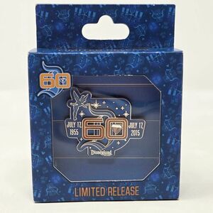 DISNEYLAND DIAMOND 60TH ANNIVERSARY BLUE 7-17-2015 PIN TINKER BELL LIMITED